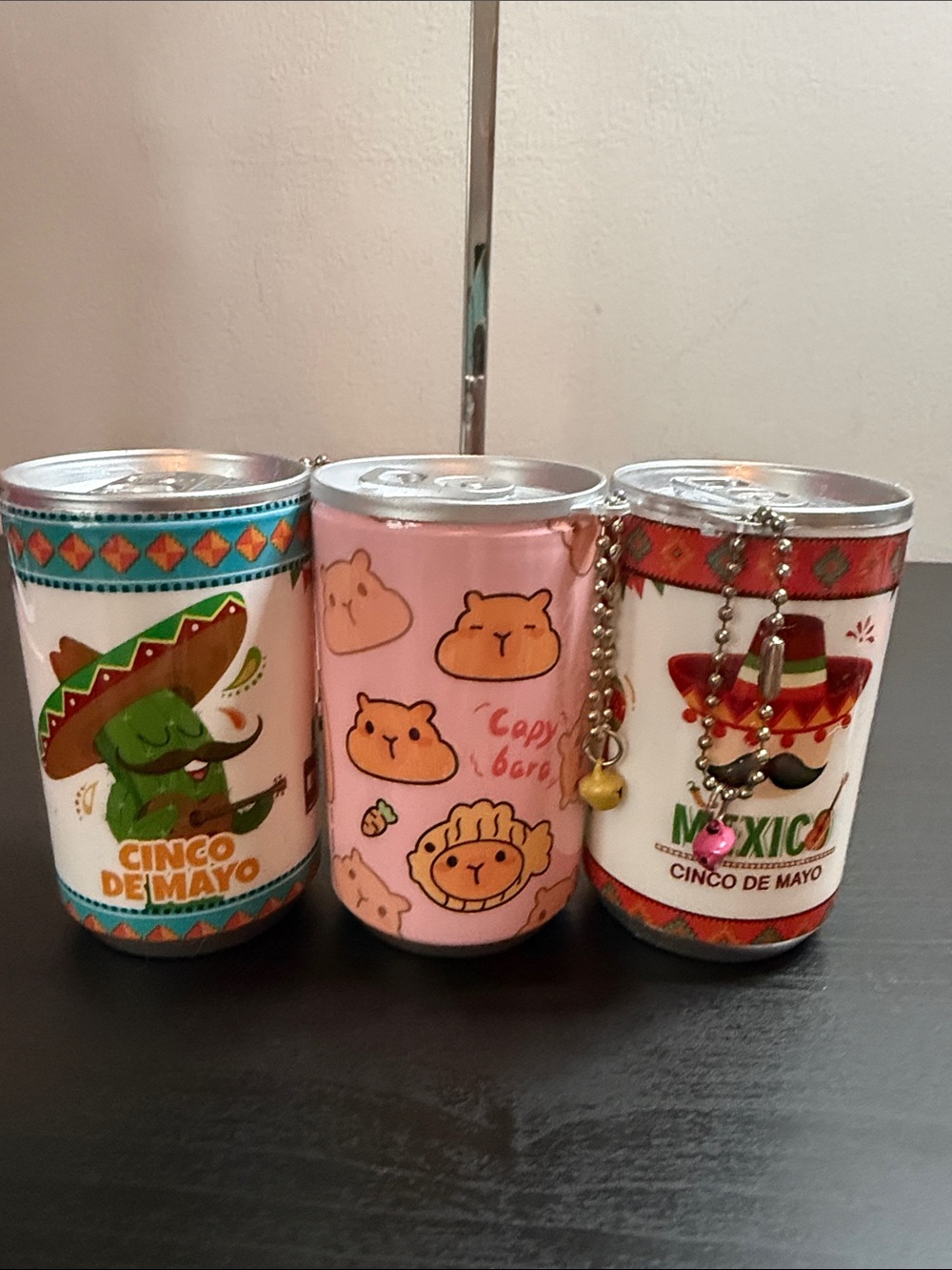 Set of 3 Decorative Wipe Containers/Bag Charms